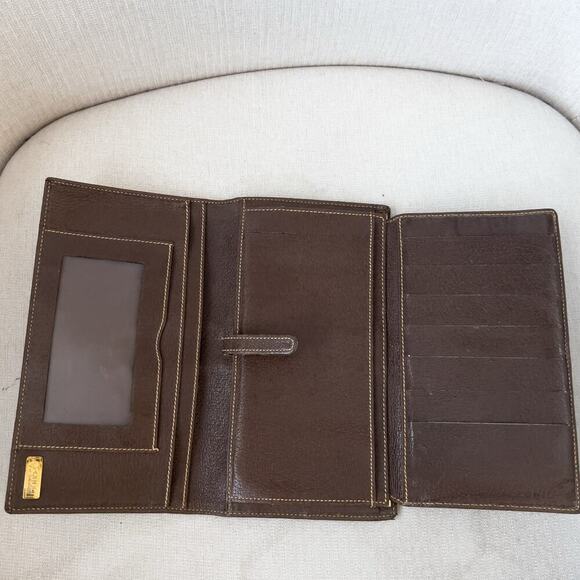 VIntage Gucci Wallet Trifold Brown Monogram GG Passport Sherry Line Canvas 80s - Picture 11 of 16
